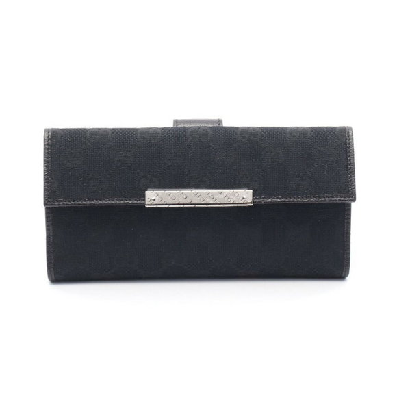 Gucci Black Wallet GG Canvas Leather - Picture 1 of 6